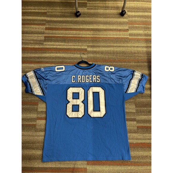 VTG Detroit Lions Charles Rogers #80 NFL Football Reebok Blue Jersey Size 56/3XL - Picture 5 of 5